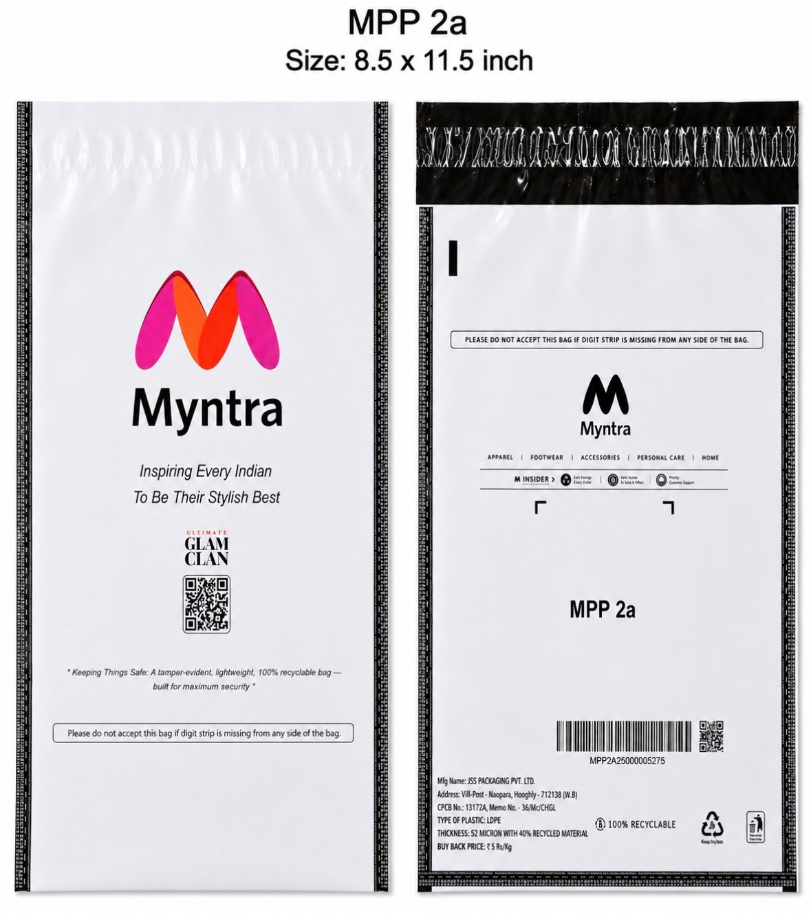 Myntra Poly Bag MPP2.5a – 8.5in X 11.5in (W x L) (Copy)