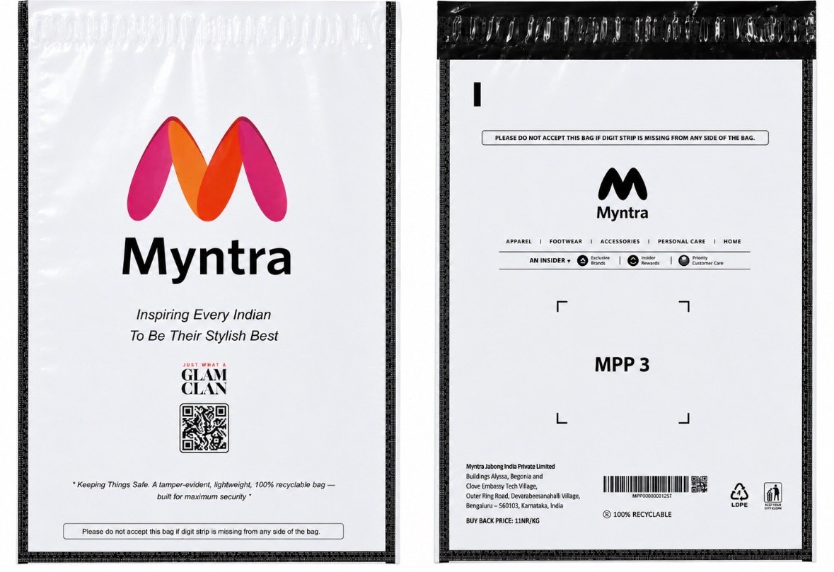 Myntra Poly Bag MPP3 – 10in X 14in (W x L)
