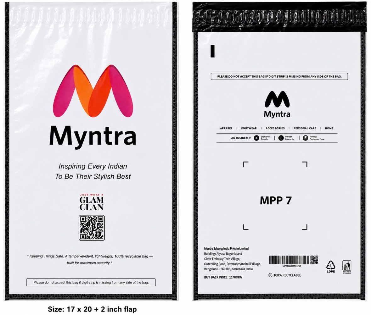 Myntra Poly Bag MPP7 – 17in X 20in (W x L)