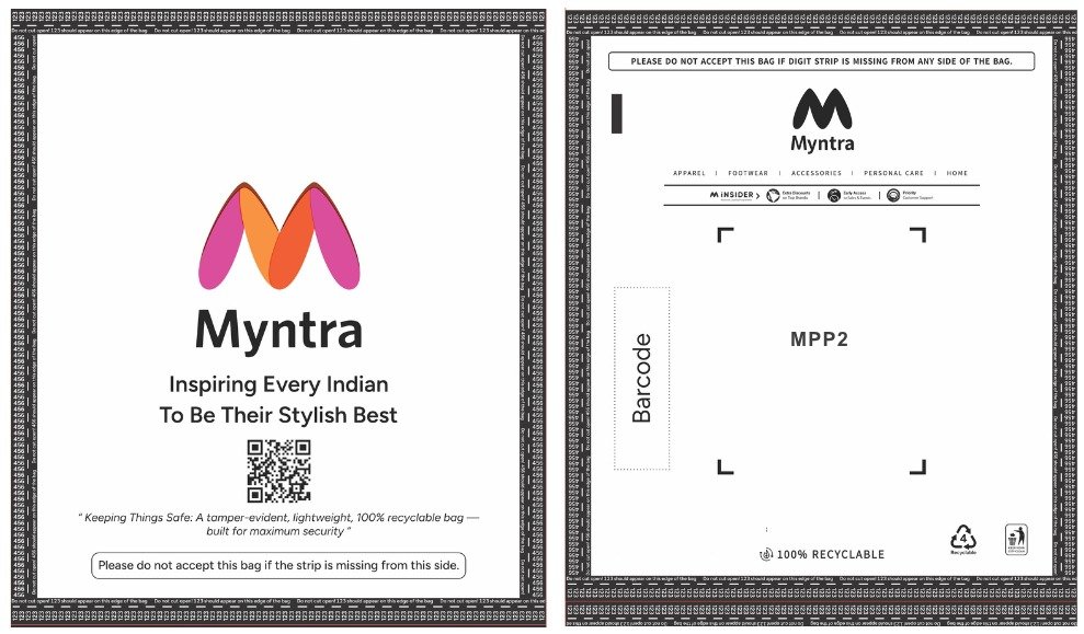 Myntra Poly Bag MPP2 – 8in X 10in (W x L)