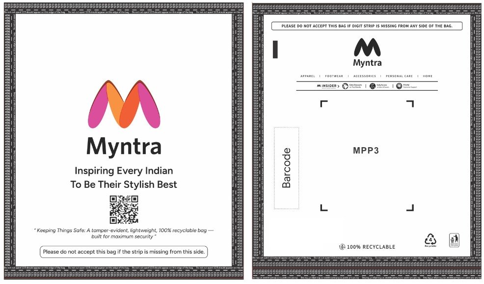 Myntra Poly Bag MPP3 – 10in X 14in (W x L)
