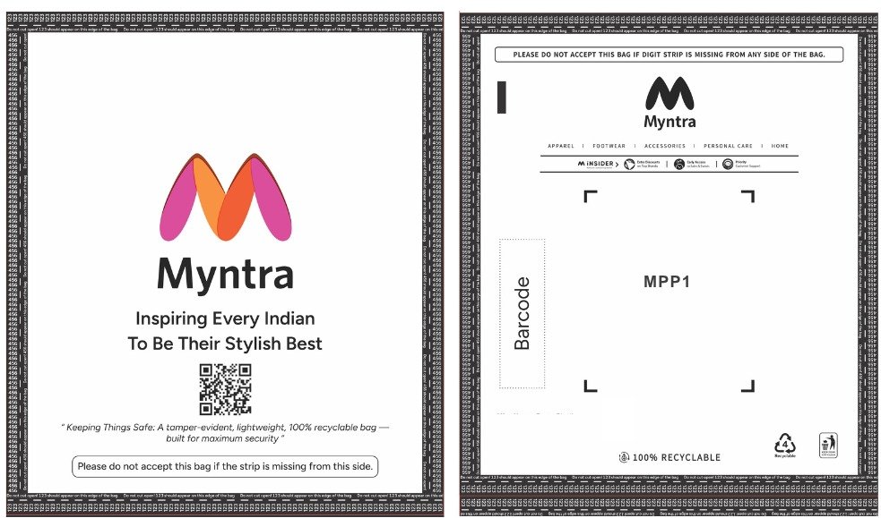 Myntra Poly Bag MPP1 – 6.5in X 7.5in (W x L)